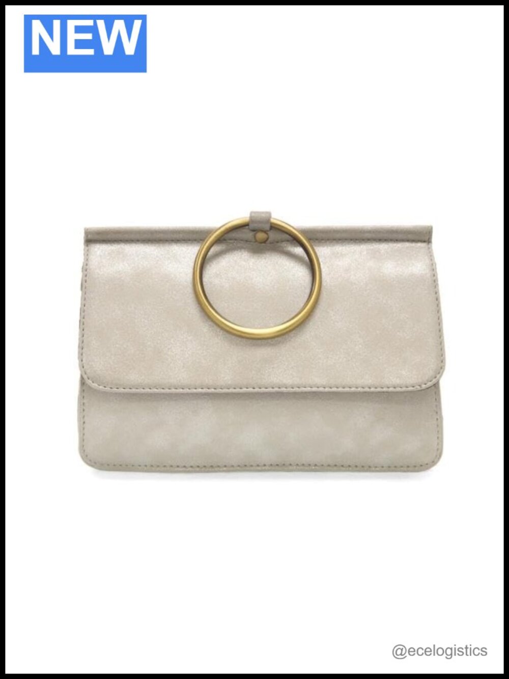 Vegan Leather Crossbody Bag with Ring Hardware